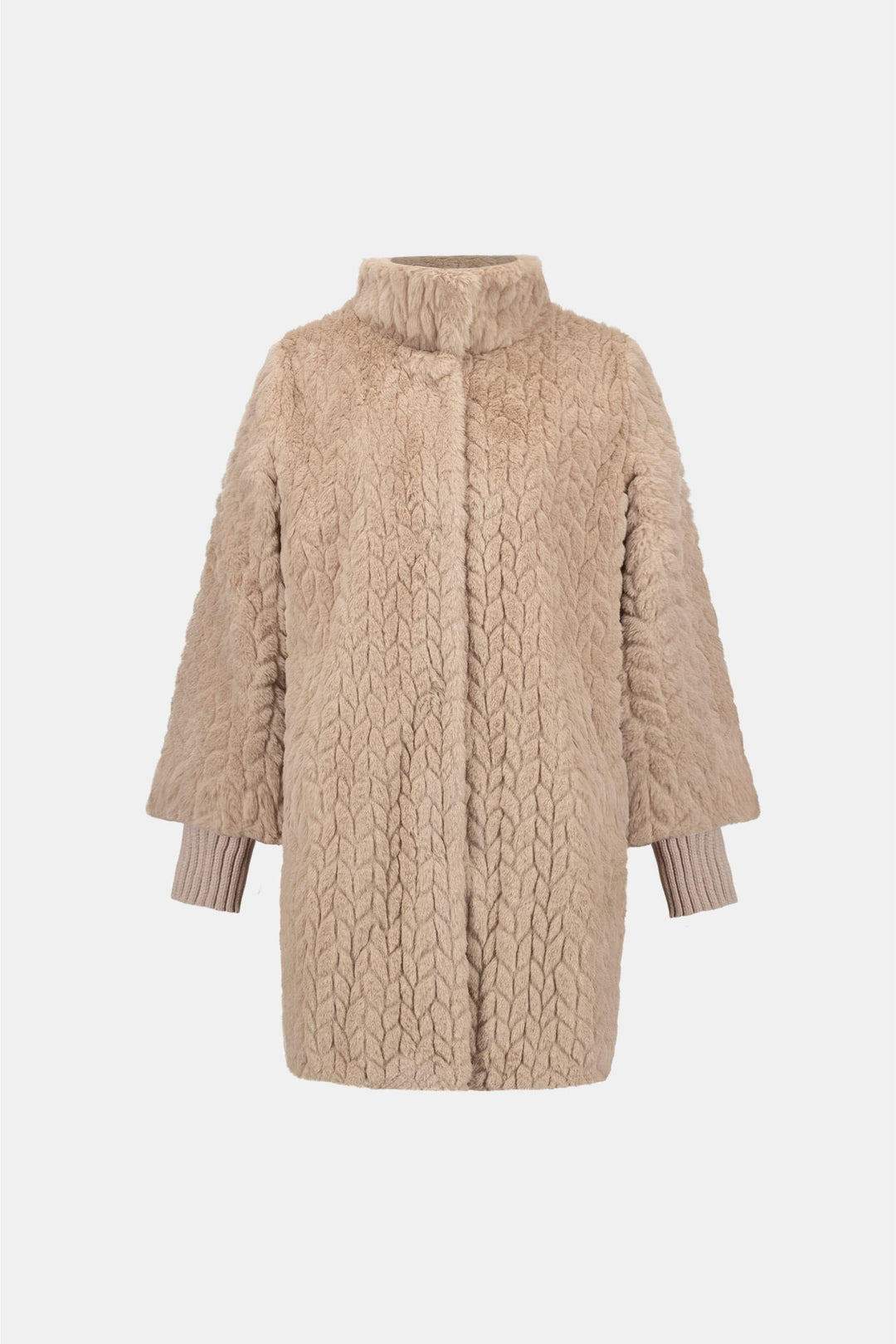 JOSEPH RIBKOFF JACKET FAUX FUR MOCK NECK COAT - 263915JR