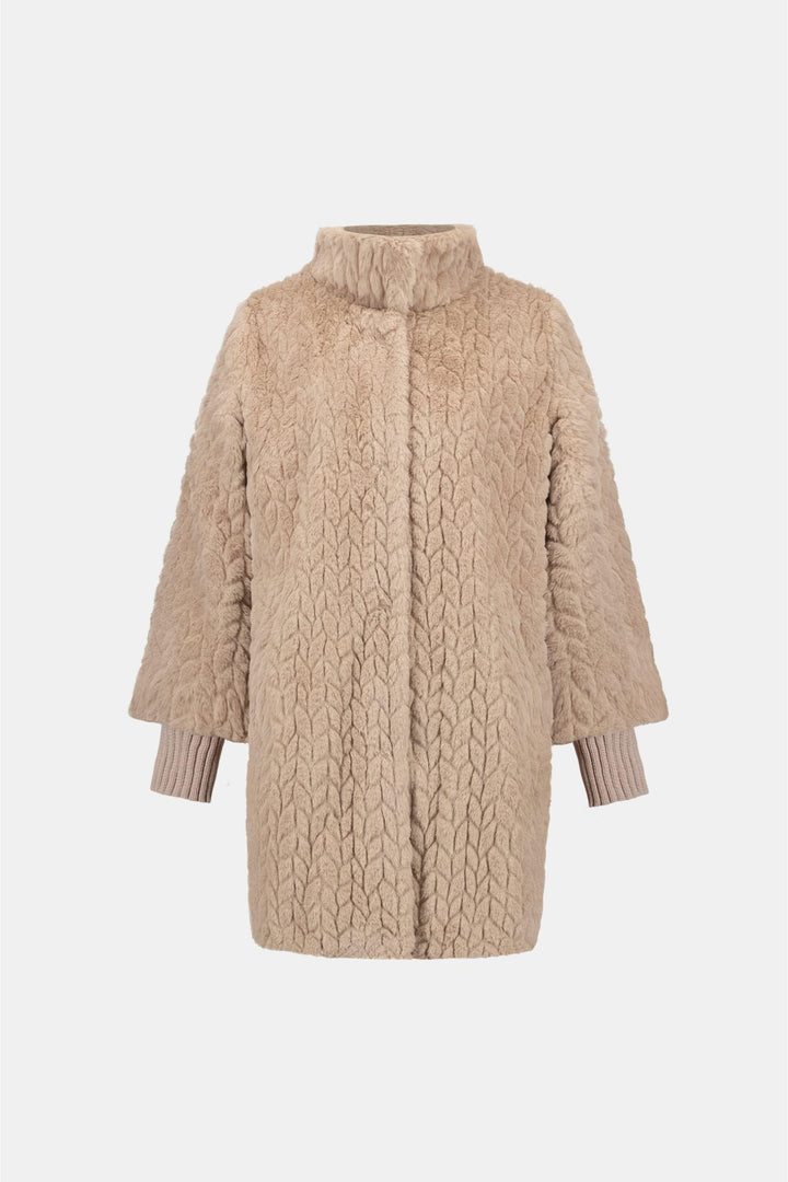 JOSEPH RIBKOFF JACKET FAUX FUR MOCK NECK COAT - 263915JR