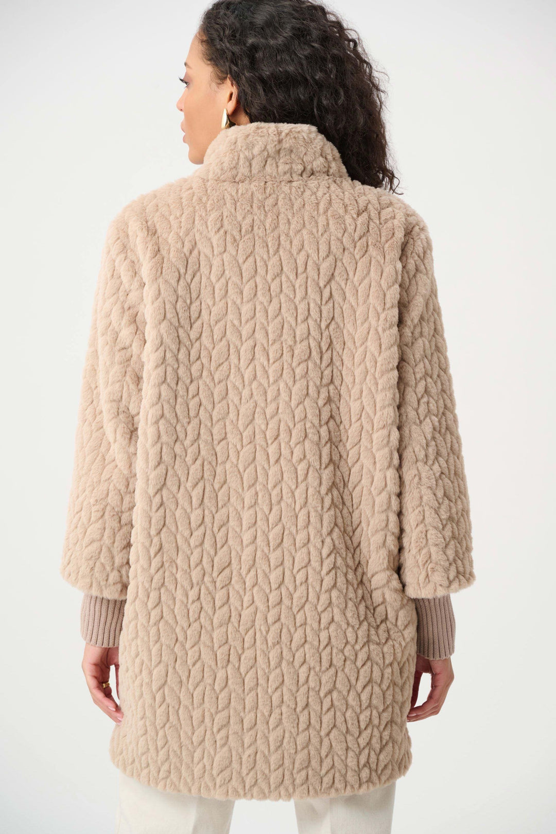 JOSEPH RIBKOFF JACKET FAUX FUR MOCK NECK COAT - 263915JR