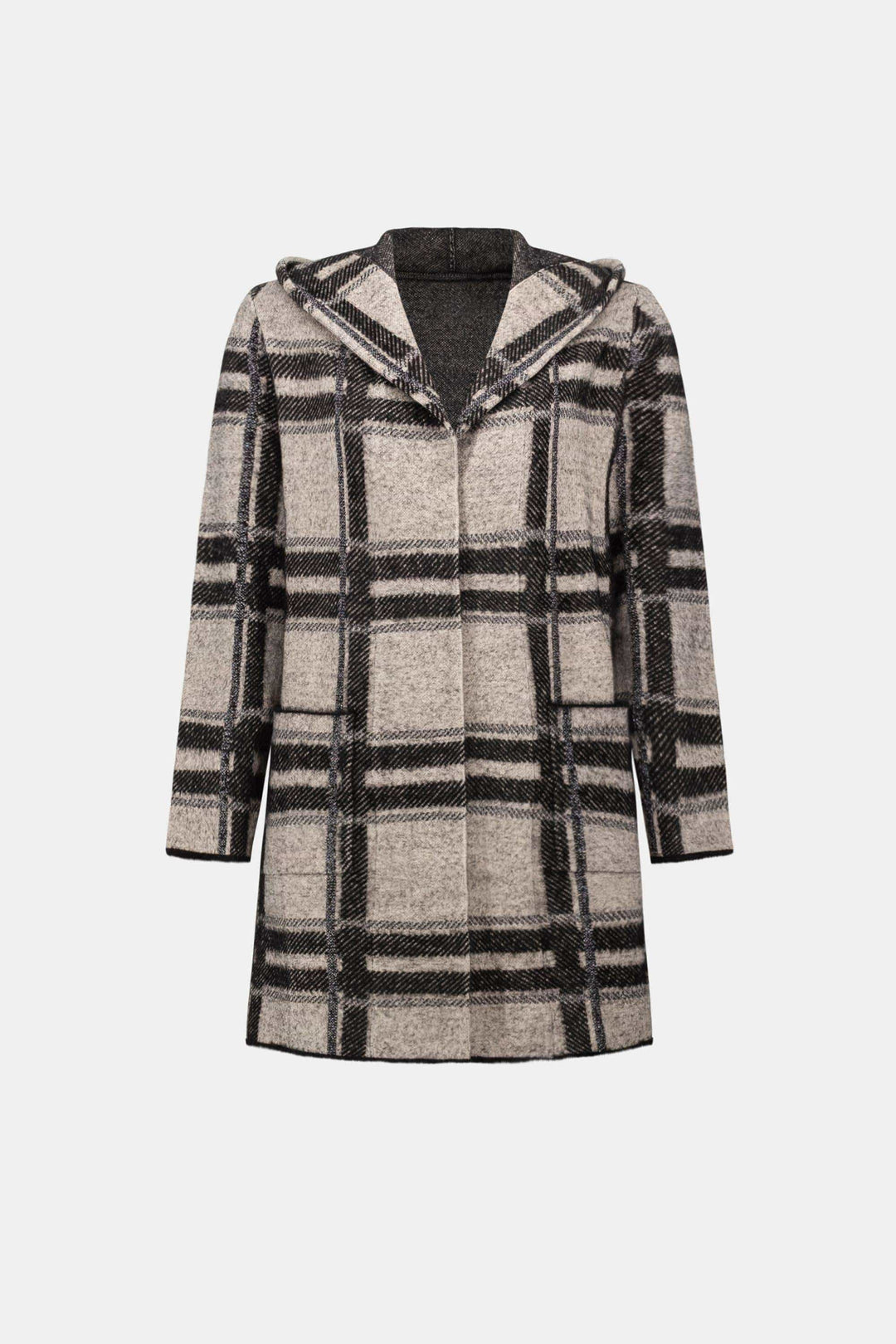 JOSEPH RIBKOFF JACKET PLAID HOODED JACKET - 263953JR