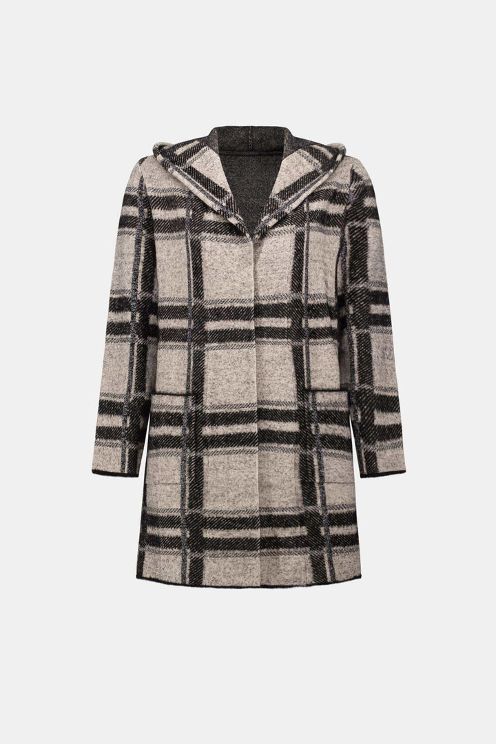 JOSEPH RIBKOFF JACKET PLAID HOODED JACKET - 263953JR