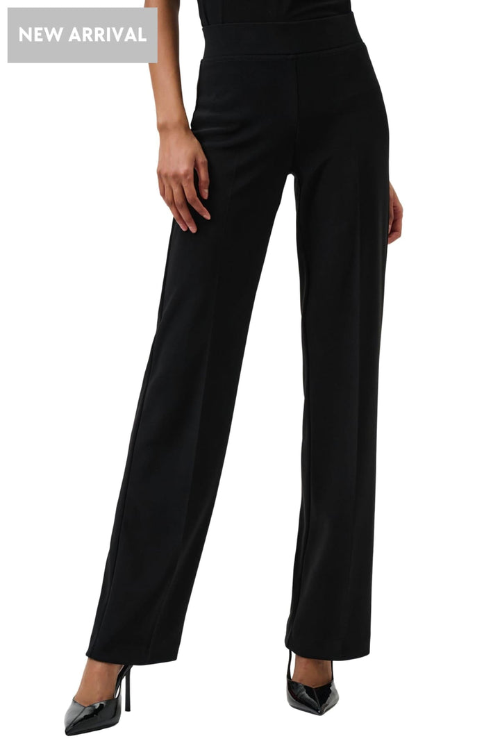JOSEPH RIBKOFF PANTS BLACK / 6 CLASSIC WIDE LEG PANT - 153088JR