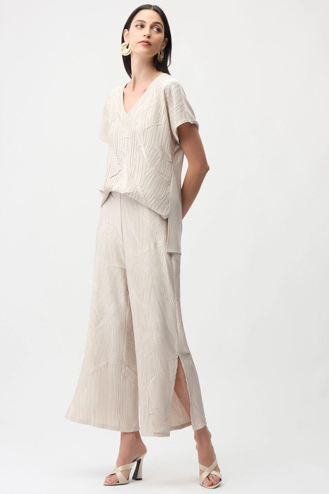 JOSEPH RIBKOFF PANTS PLEATED SATIN PULL ON CULOTTE - 261161JR