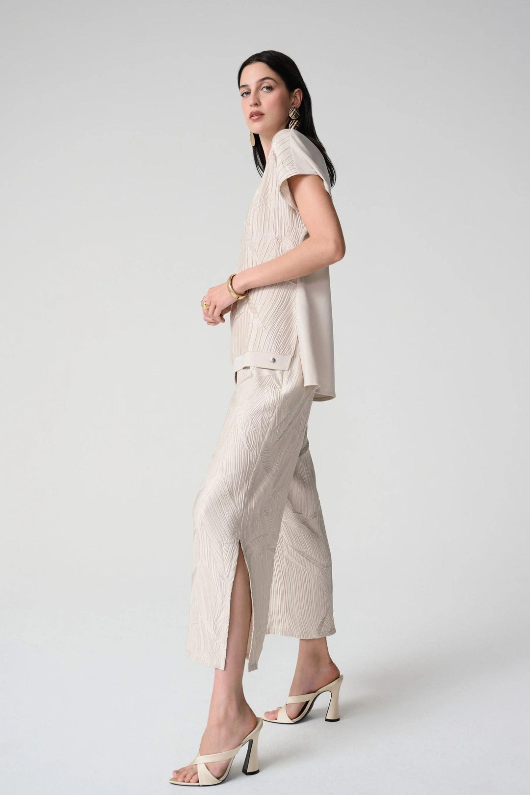JOSEPH RIBKOFF PANTS PLEATED SATIN PULL ON CULOTTE - 261161JR