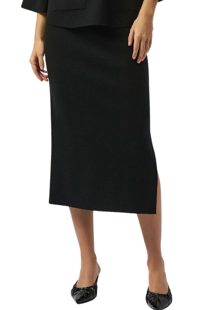 JOSEPH RIBKOFF SKIRT BLACK / XS KNIT MIDI SKIRT - 243967JR