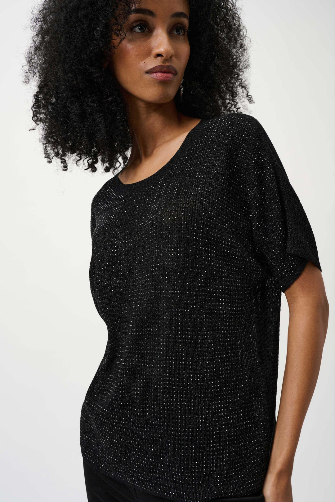 JOSEPH RIBKOFF TOP METALLIC KNIT TEE - 263900JR
