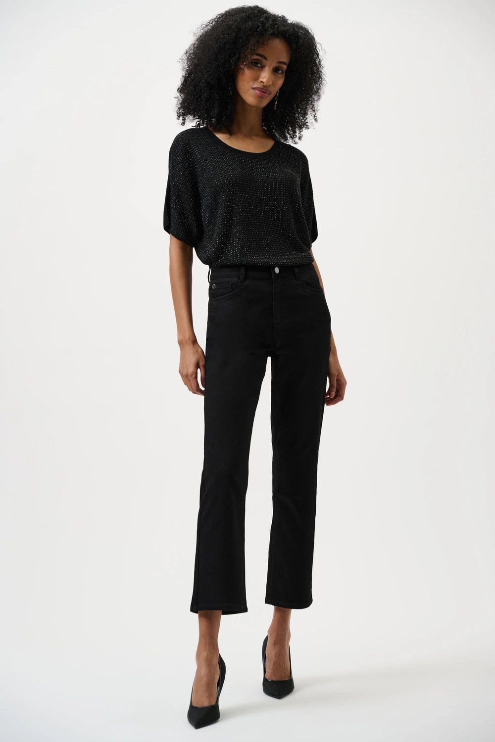 JOSEPH RIBKOFF TOP METALLIC KNIT TEE - 263900JR