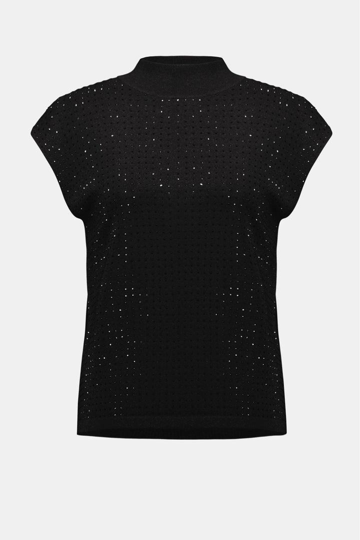 JOSEPH RIBKOFF TOP S / BLACK SWEATER KNIT PULLOVER - 254935JR