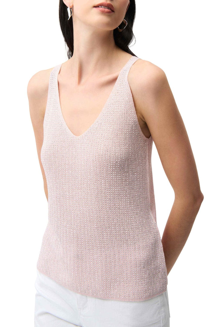 JOSEPH RIBKOFF TOP XS / PINK METALLIC KNIT CAMI - 252915S26JR
