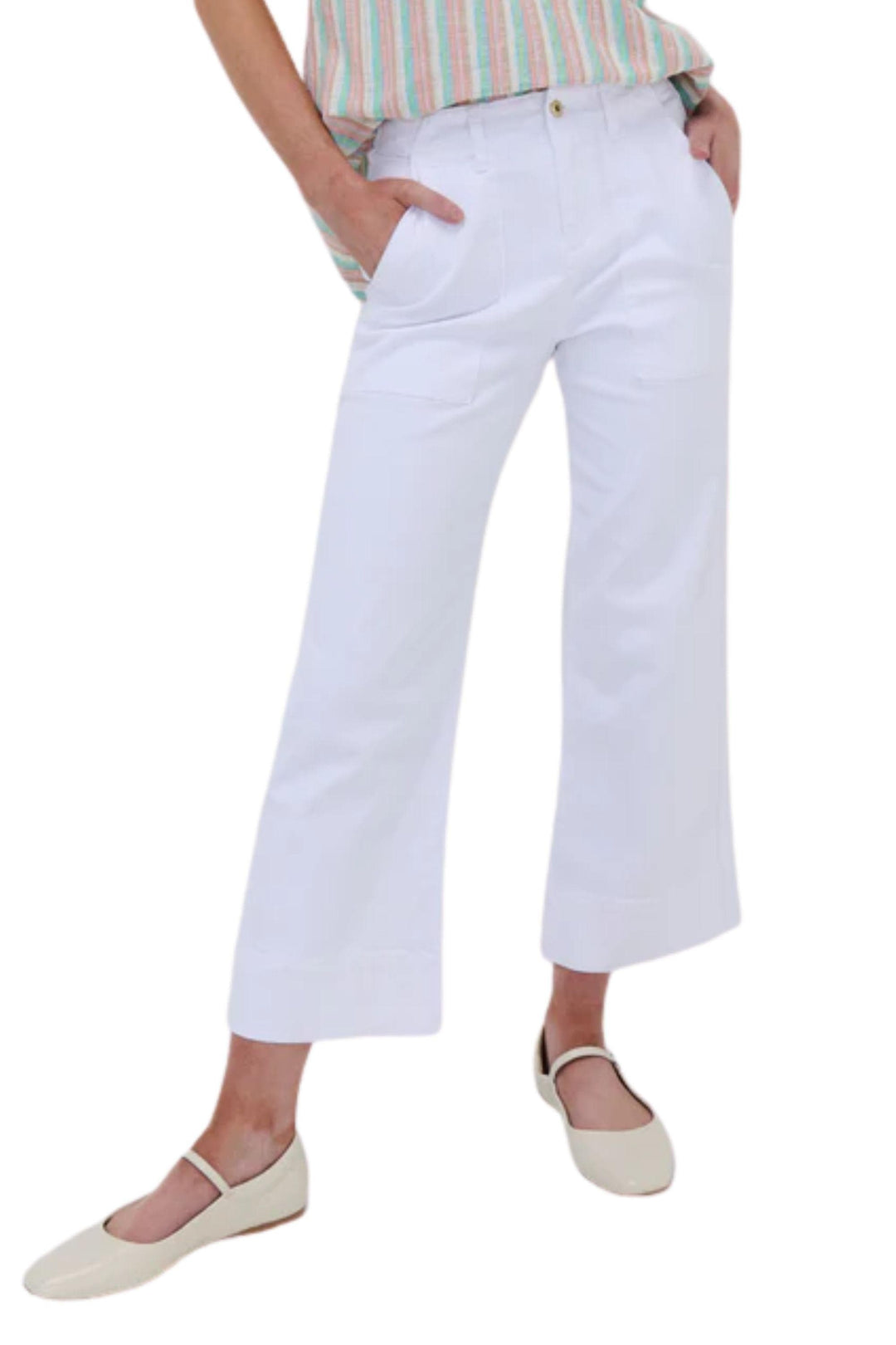 KIREINA PANTS 27 / SNOW-WHITE CELESTE PANT-CROPPED - KSS240015