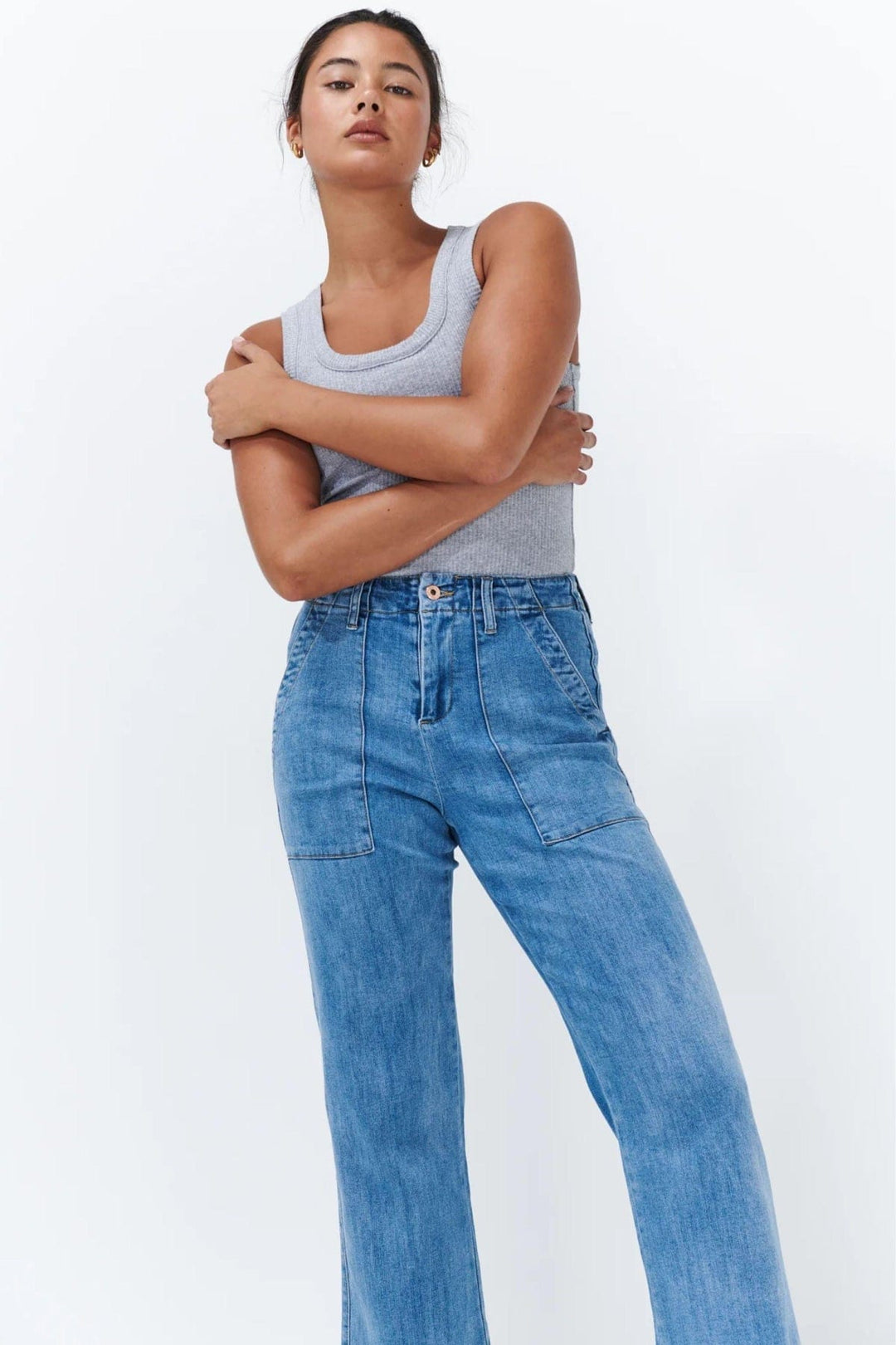 KIREINA PANTS CELESTE WIDE LEG - KAW240048