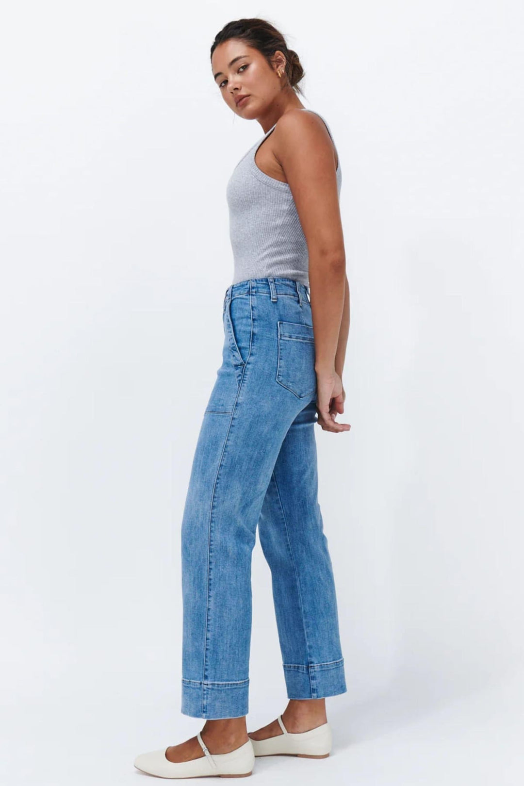 KIREINA PANTS CELESTE WIDE LEG - KAW240048