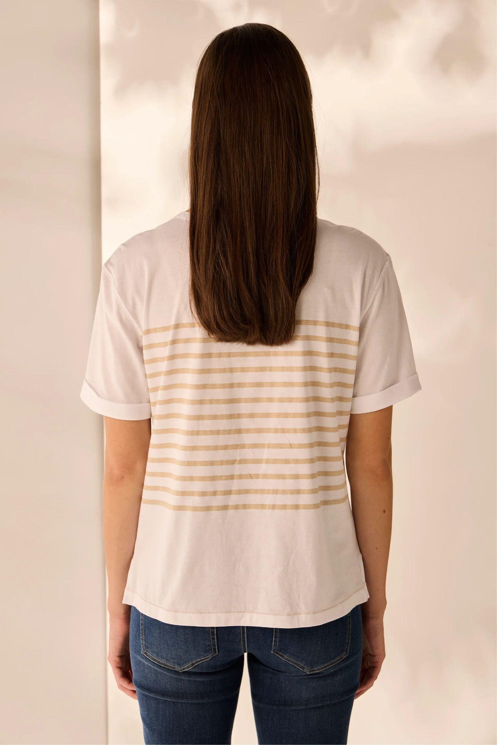LANIA TOP PEARL STRIPE TOP - LA3804S