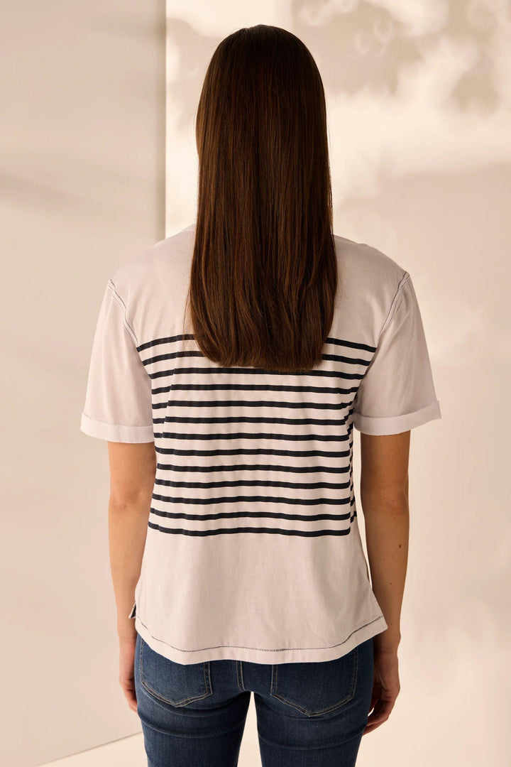 LANIA TOP PEARL STRIPE TOP - LA3804S