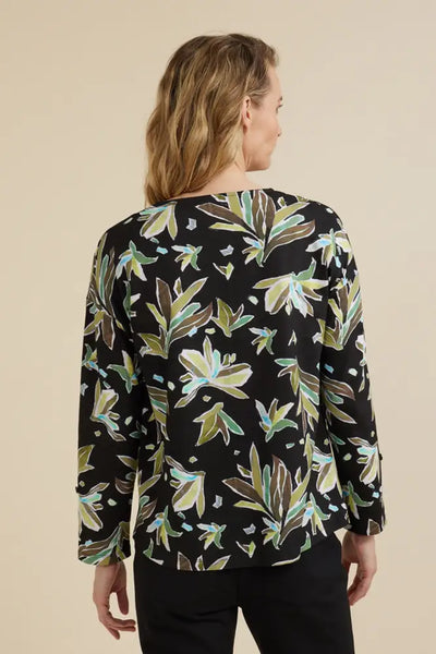 LEAF CRYSTAL PRINT TEE - YT24W7481 TOP