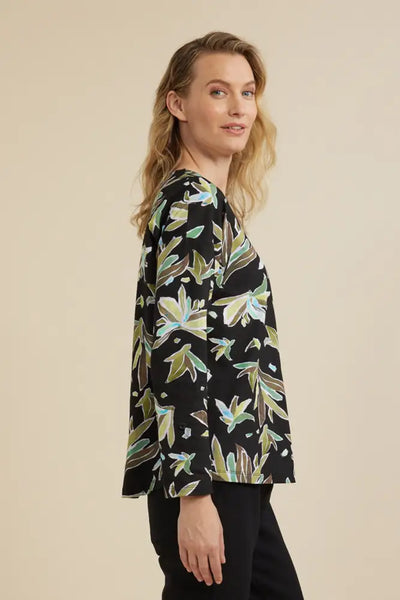 LEAF CRYSTAL PRINT TEE - YT24W7481 TOP