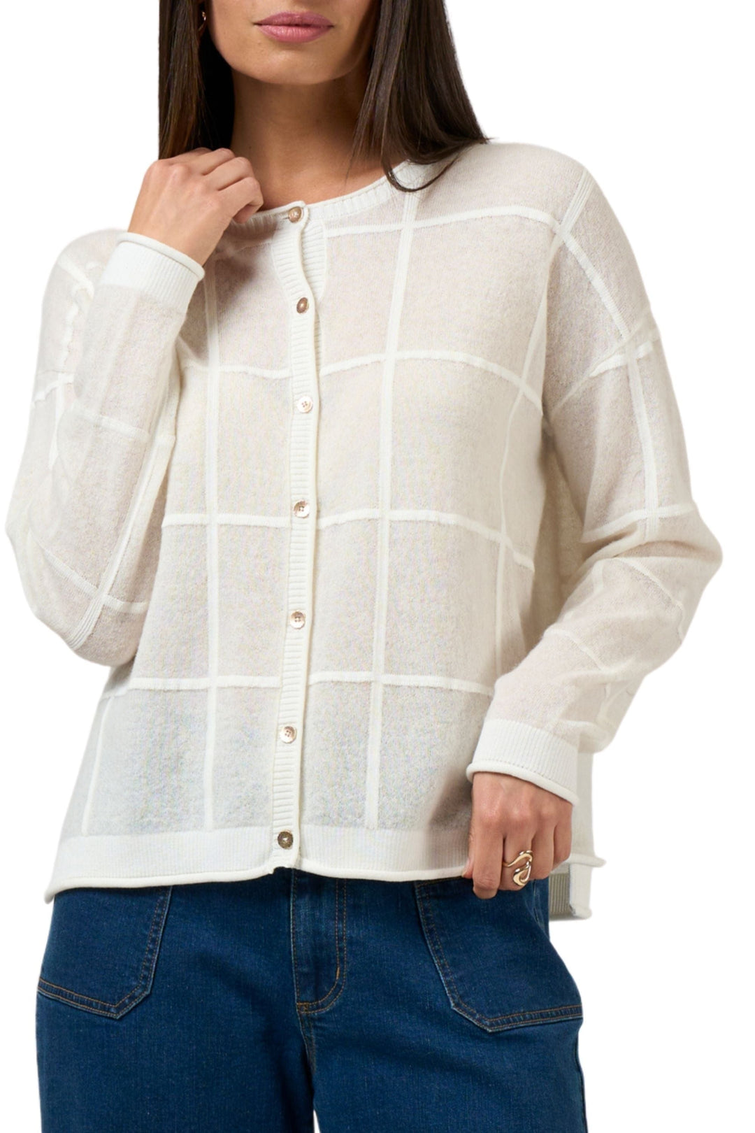 LOOBIES STORY CARDIGAN XS / WINTER-WHITE ASTORIA CARDI - LSK2604