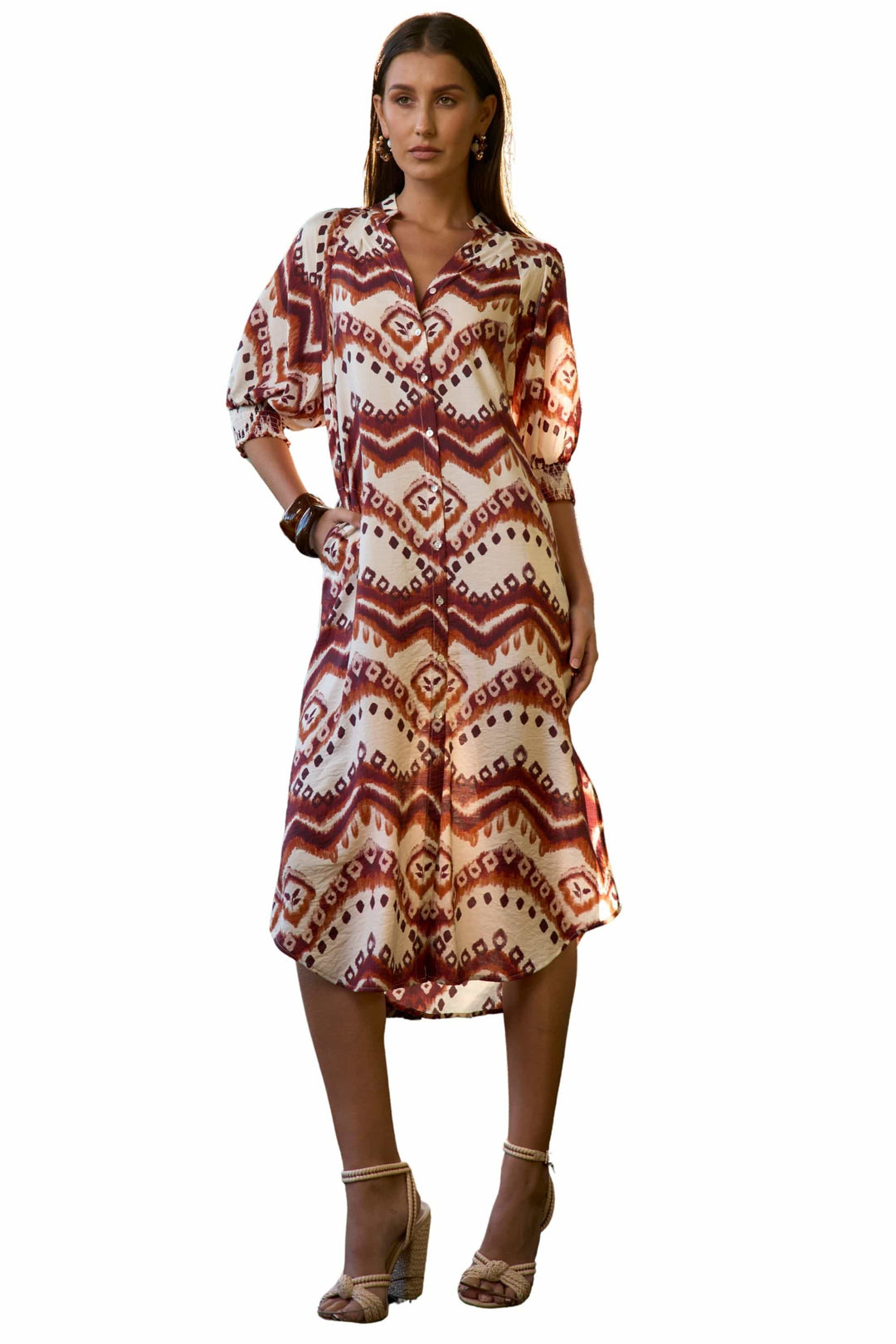 LOOBIES STORY DRESS 8 / TAN ZAHLEE SHIRT DRESS - LS3402