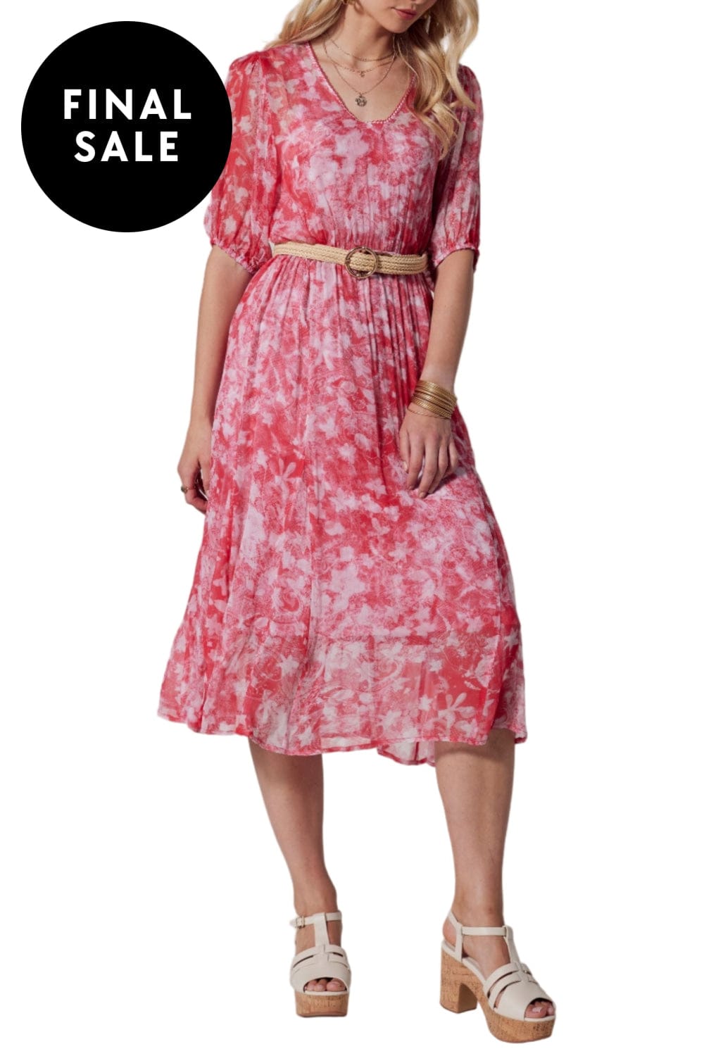 LOOBIES STORY DRESS 8 / WATERMELON AREZZO MIDI DRESS - LS2758