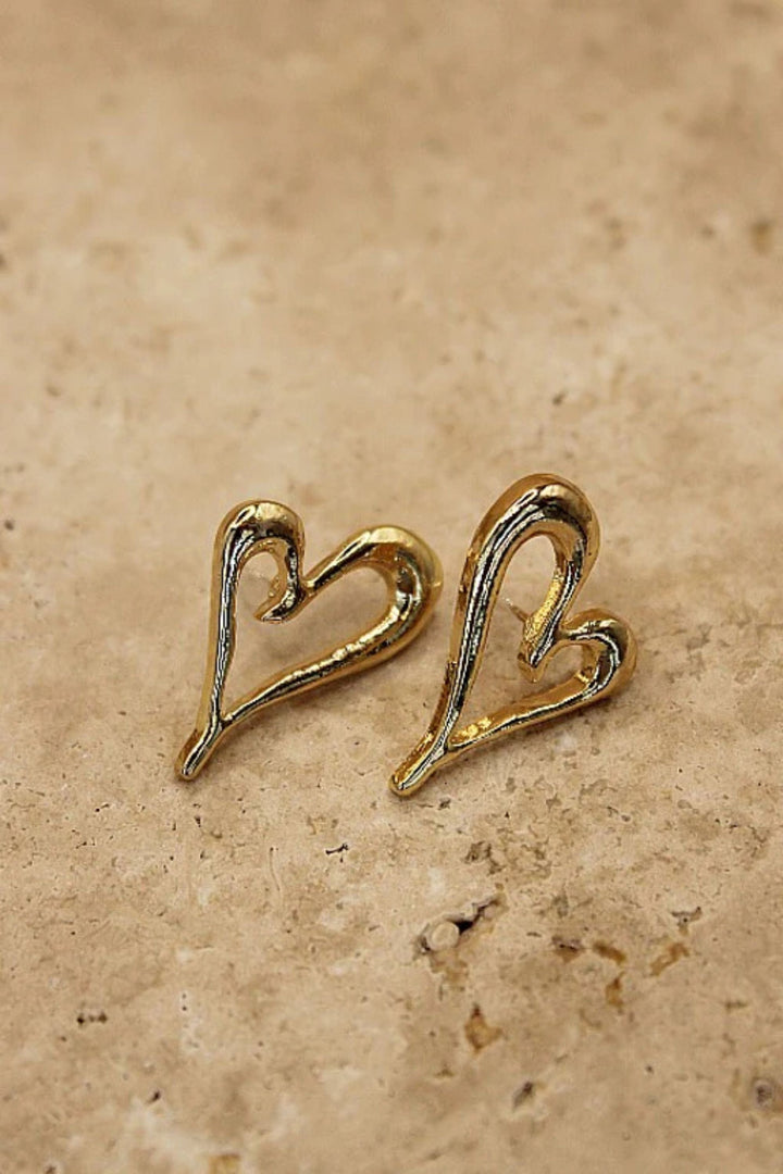 LOVE FROM LILOU JEWELLERY GOLD AMORE EARRINGS - AMORE