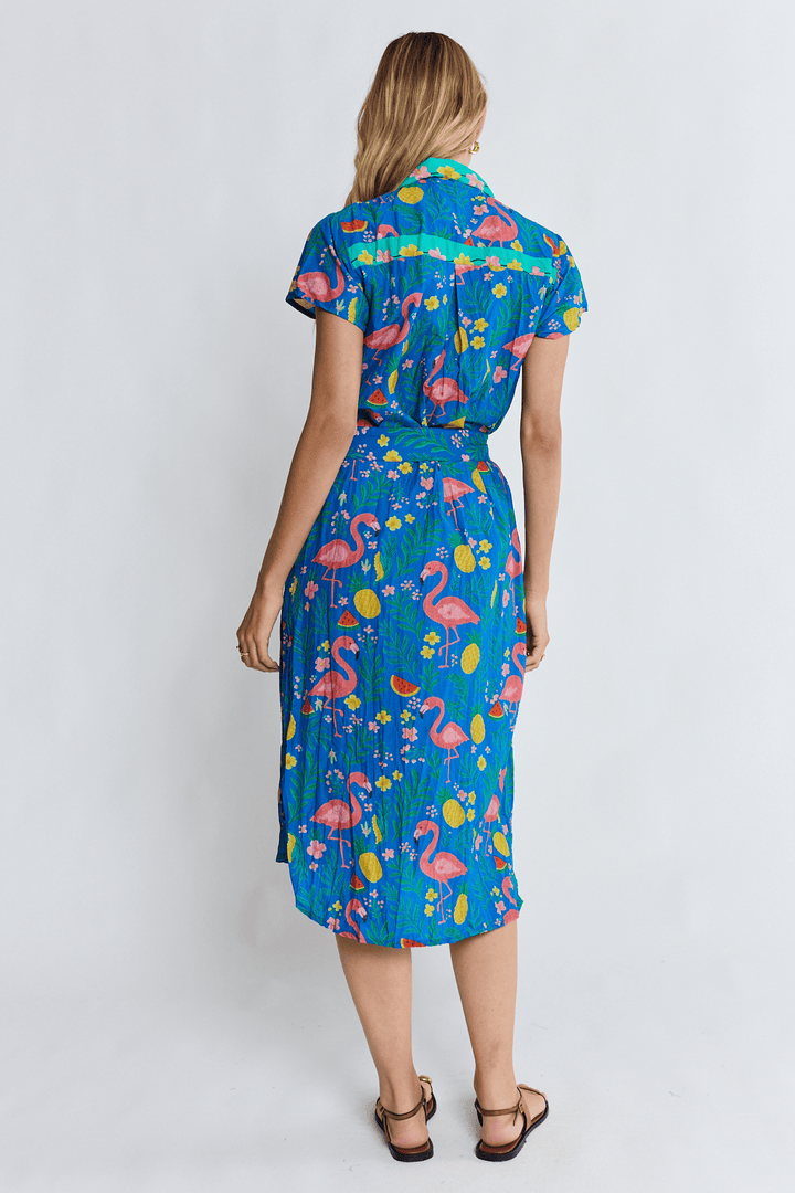 LULA LIFE DRESS FLAMINGO SHIRTDRESS