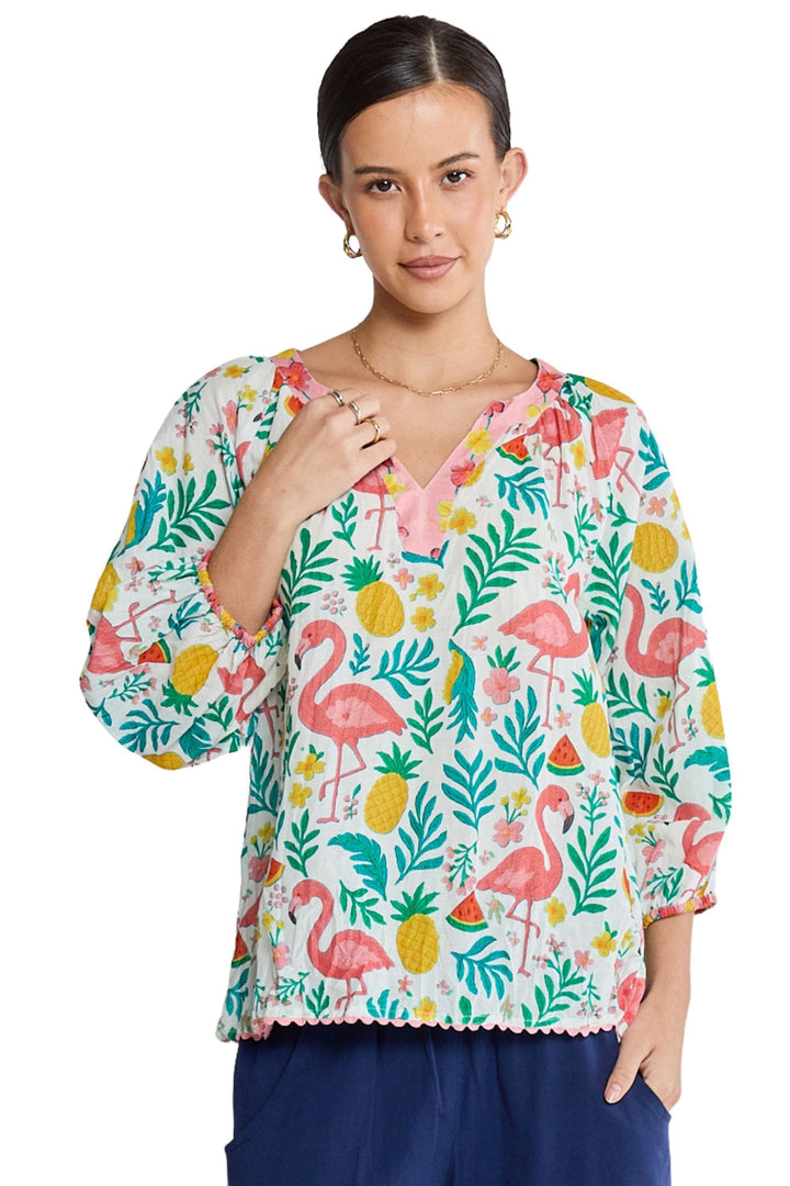 LULA LIFE DRESS FLAMINGO TOP