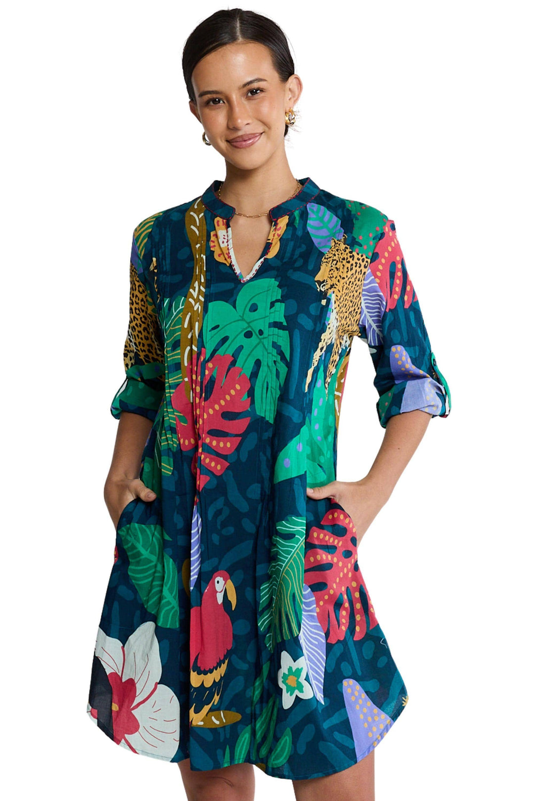LULA LIFE DRESS JUNGLE FEVER TUCK DRESS