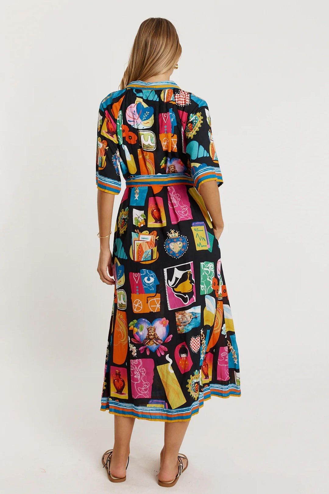 LULA LIFE DRESS ODETTE BUTTONED MIDI