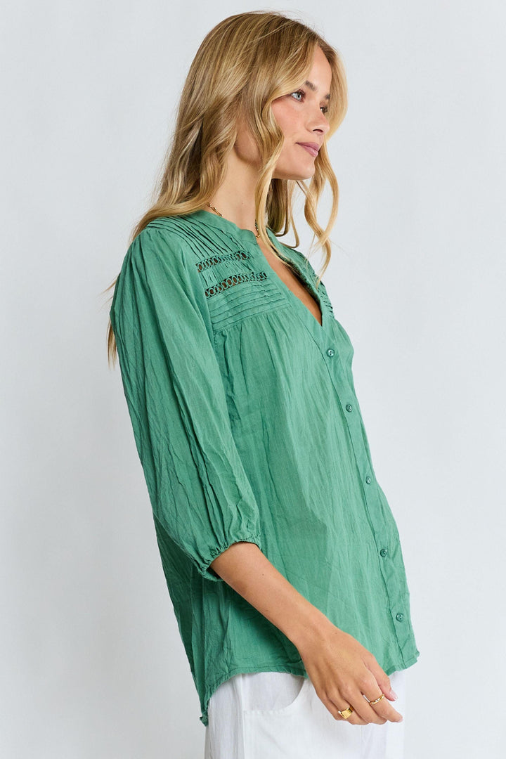 LULA LIFE SHIRT LAVERNE TUCK SHIRT