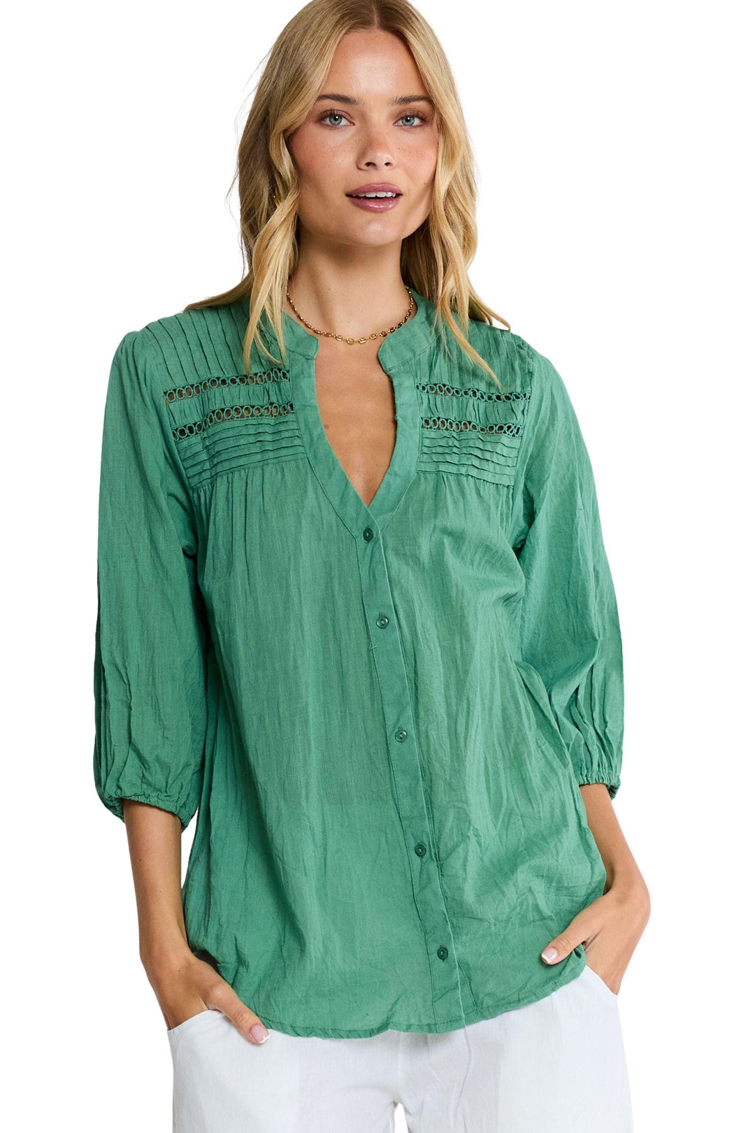 LULA LIFE SHIRT LAVERNE TUCK SHIRT