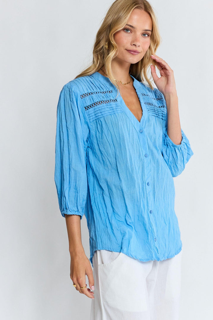LULA LIFE SHIRT LAVERNE TUCK SHIRT