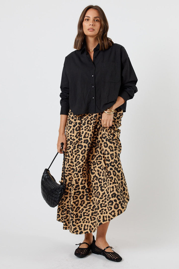 LULA LIFE SKIRT AZURE SKIRT LEOPARD
