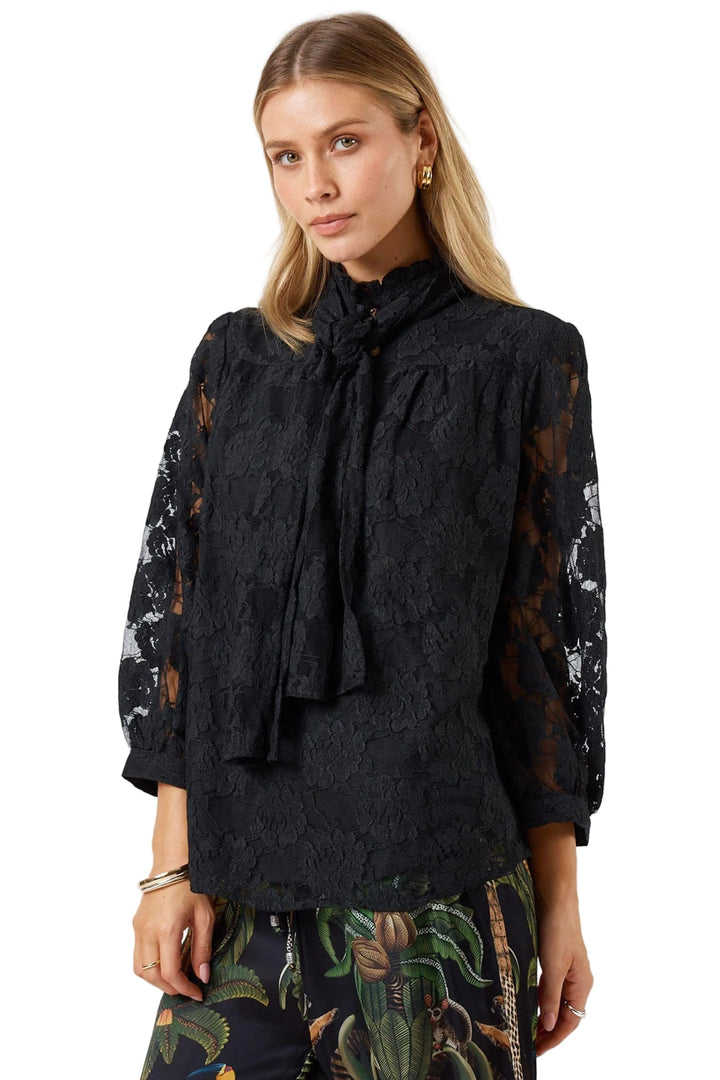 LULA SOUL SHIRT XS / BLACK CHANDLER LACE SHIRT