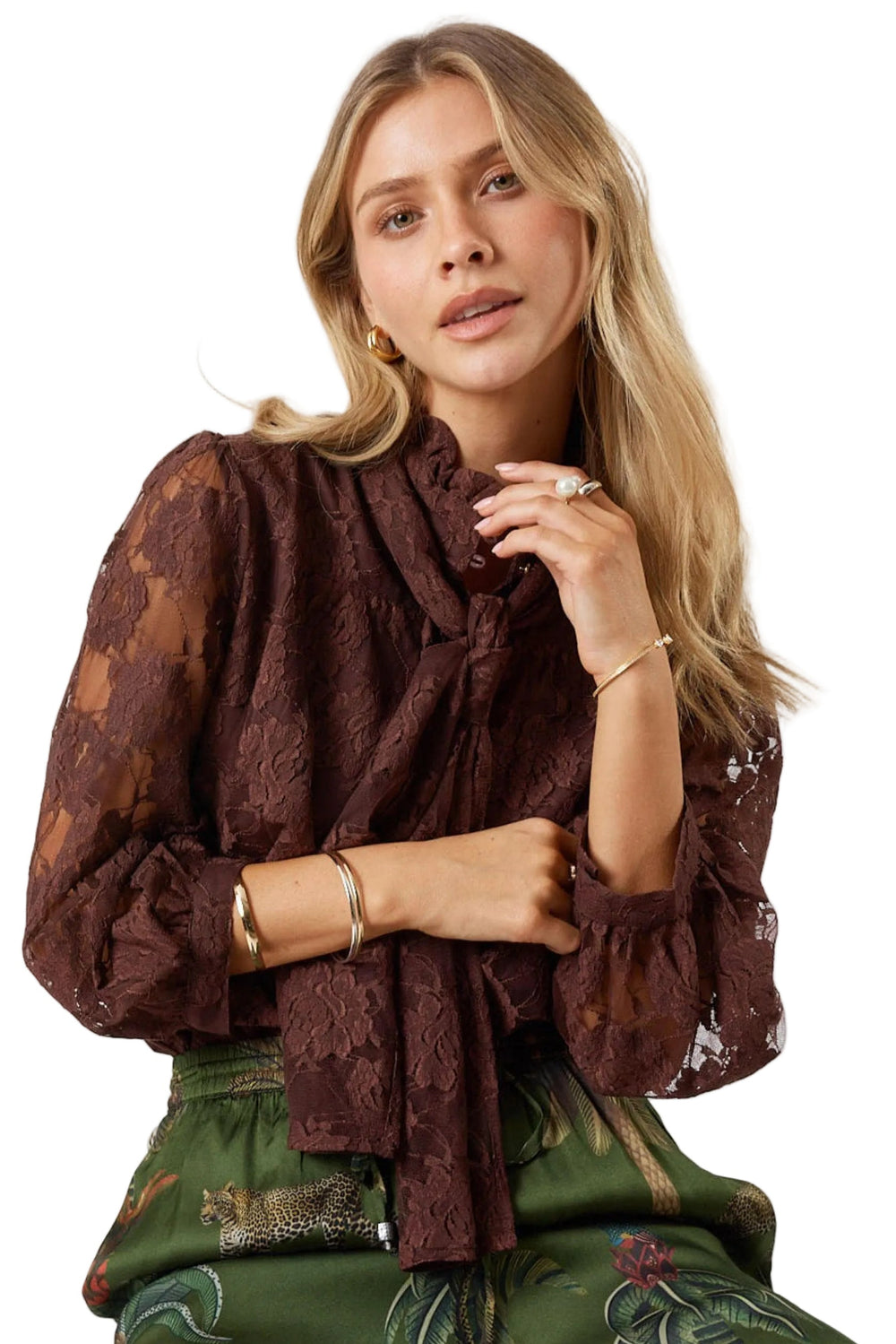 LULA SOUL SHIRT XS / ESPRESSO CHANDLER LACE SHIRT