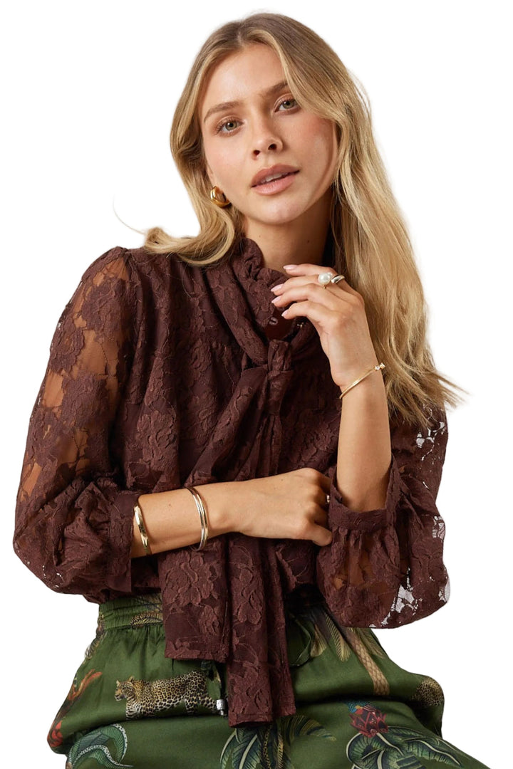 LULA SOUL SHIRT XS / ESPRESSO CHANDLER LACE SHIRT