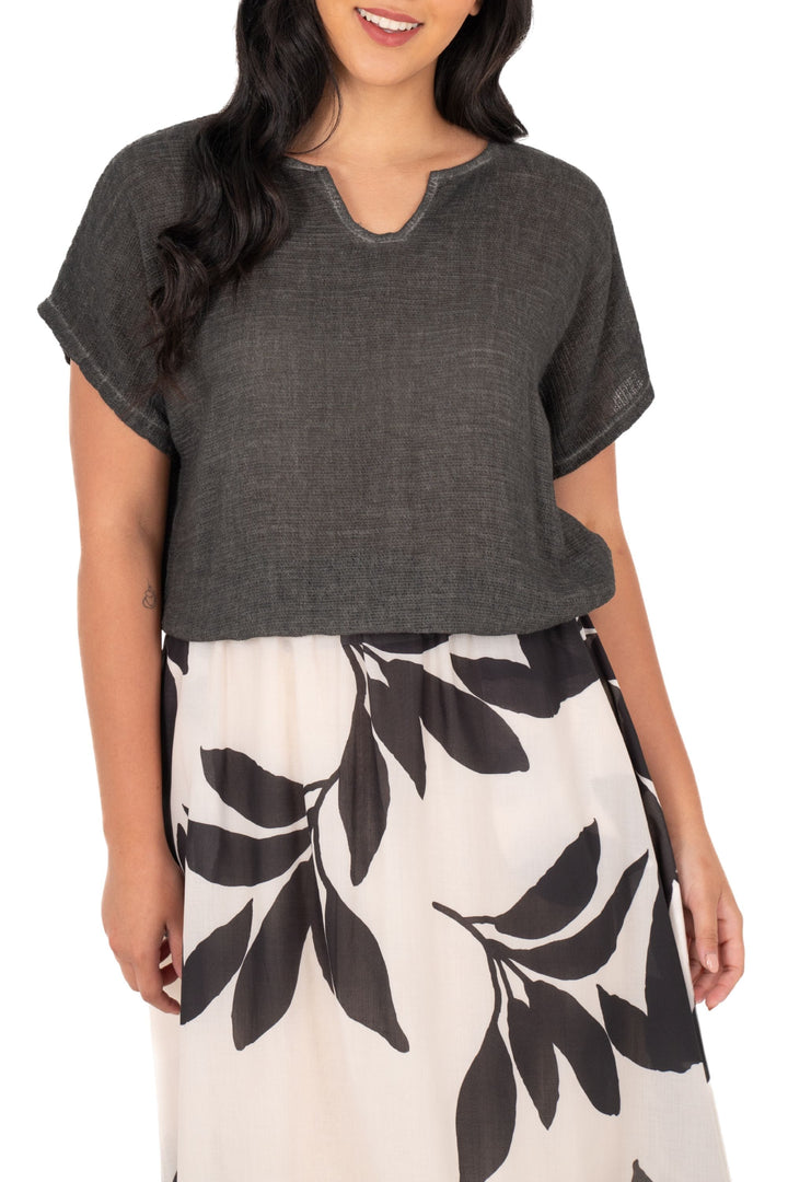 MADE IN ITALY TOP V NECK TOP - 10-31115W