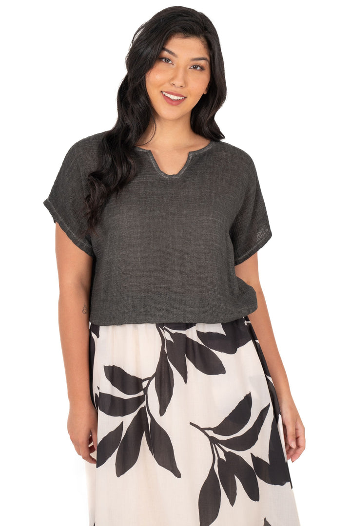 MADE IN ITALY TOP V NECK TOP - 10-31115W