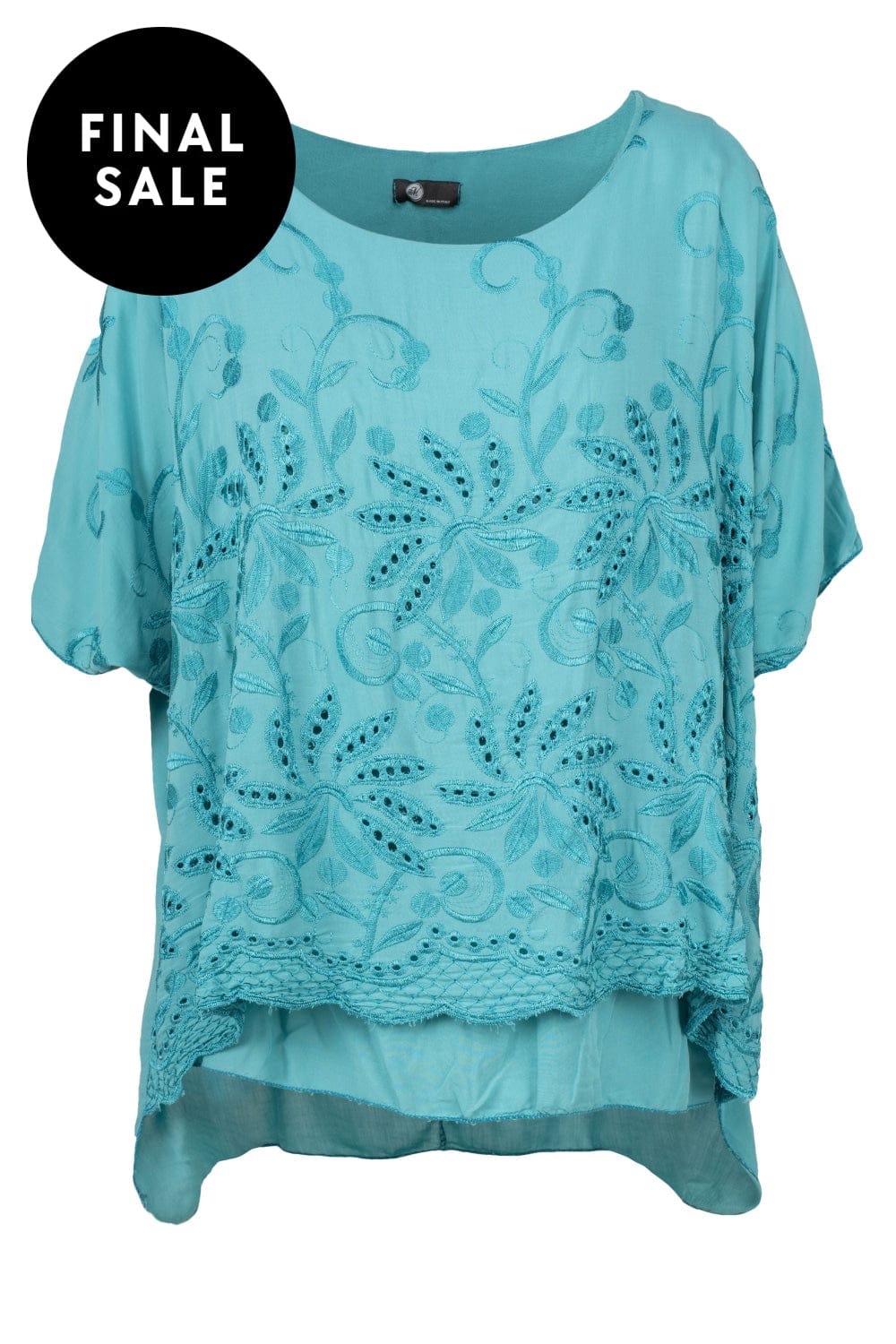 MADE IN ITALY TOP WOVEN 1/2 SLV TOP - 10/63475U