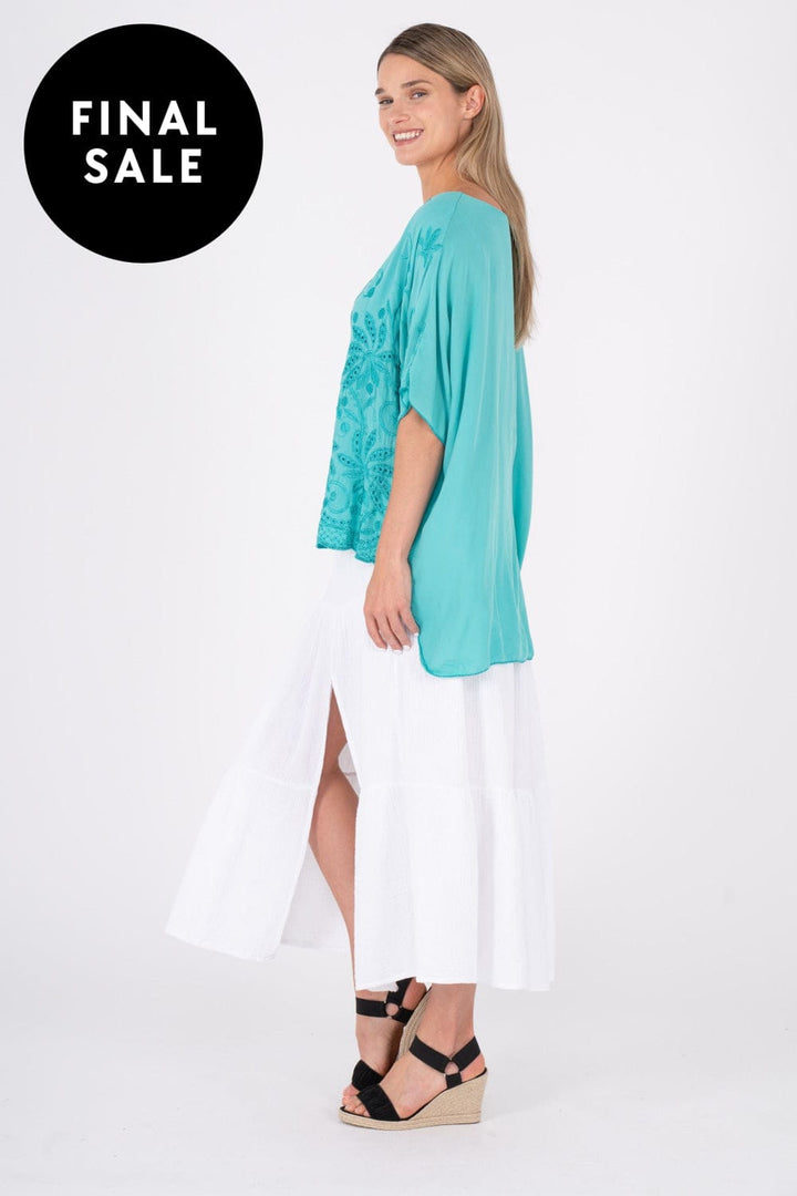 MADE IN ITALY TOP WOVEN 1/2 SLV TOP - 10/63475U