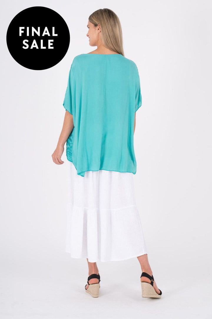 MADE IN ITALY TOP WOVEN 1/2 SLV TOP - 10/63475U