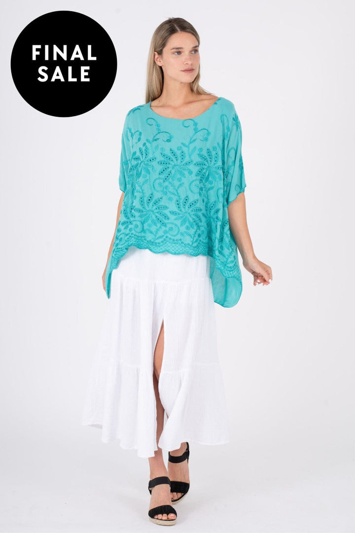 MADE IN ITALY TOP WOVEN 1/2 SLV TOP - 10/63475U