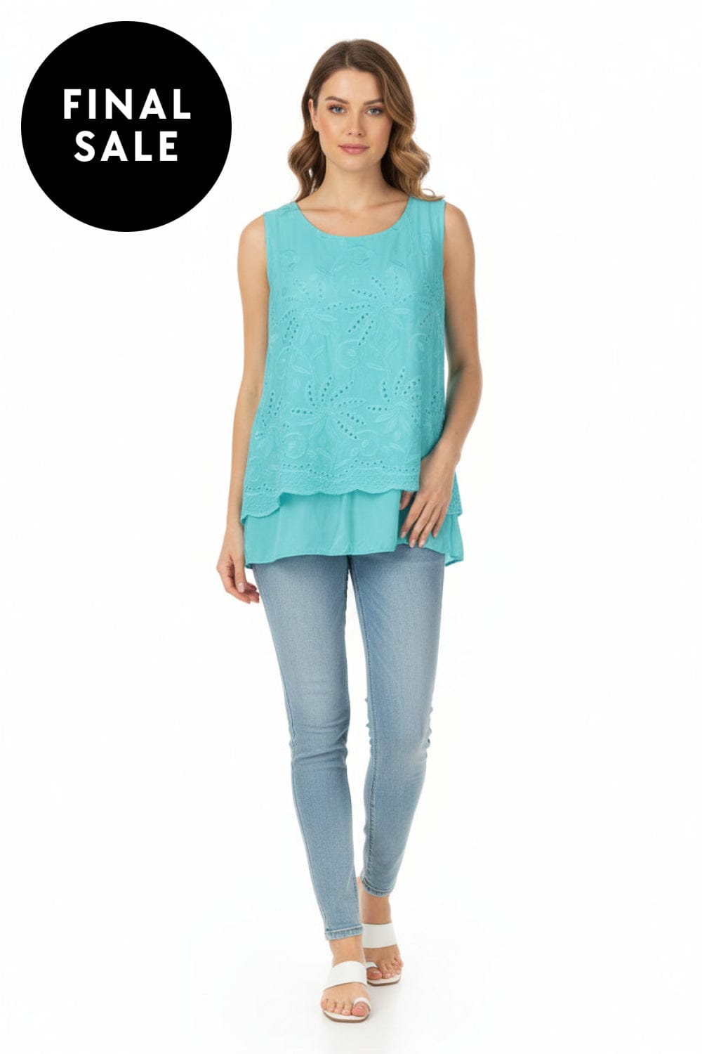MADE IN ITALY TOP WOVEN S/LESS TOP - 15/65687U