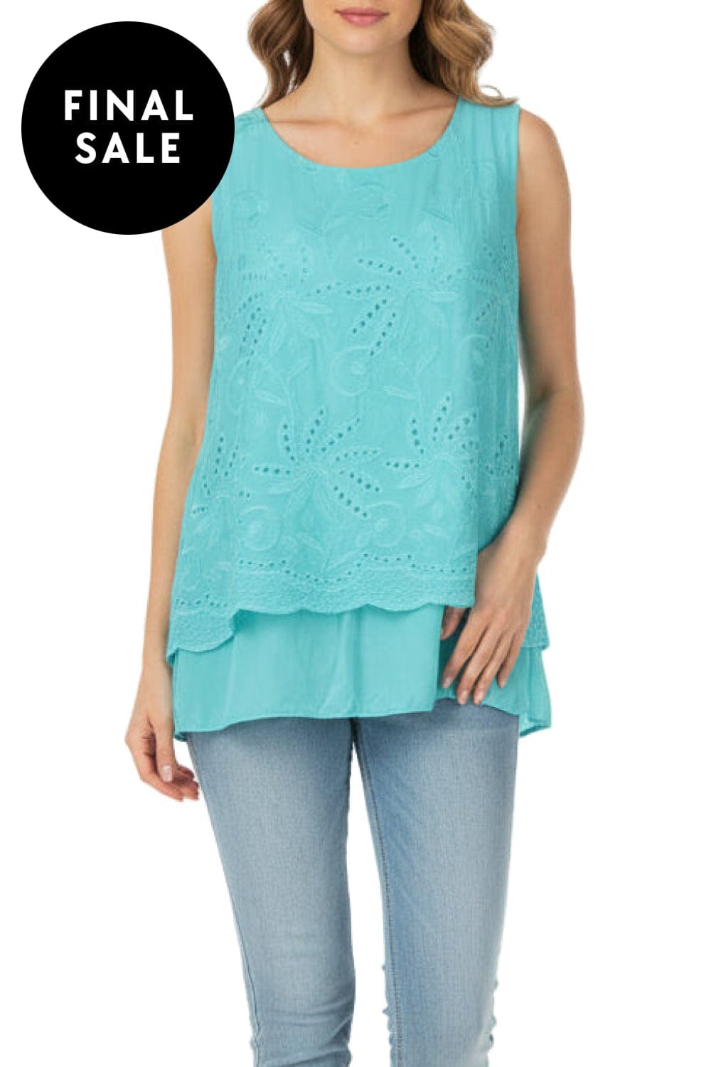 MADE IN ITALY TOP XS / LAGOON WOVEN S/LESS TOP - 15/65687U