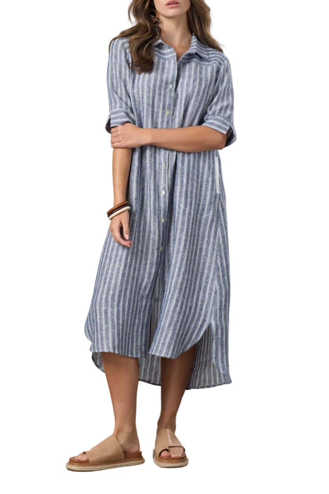 MADLY SWEETLY DRESS 8 / NAVY INTERVAL SHIRT DRESS - MS1725