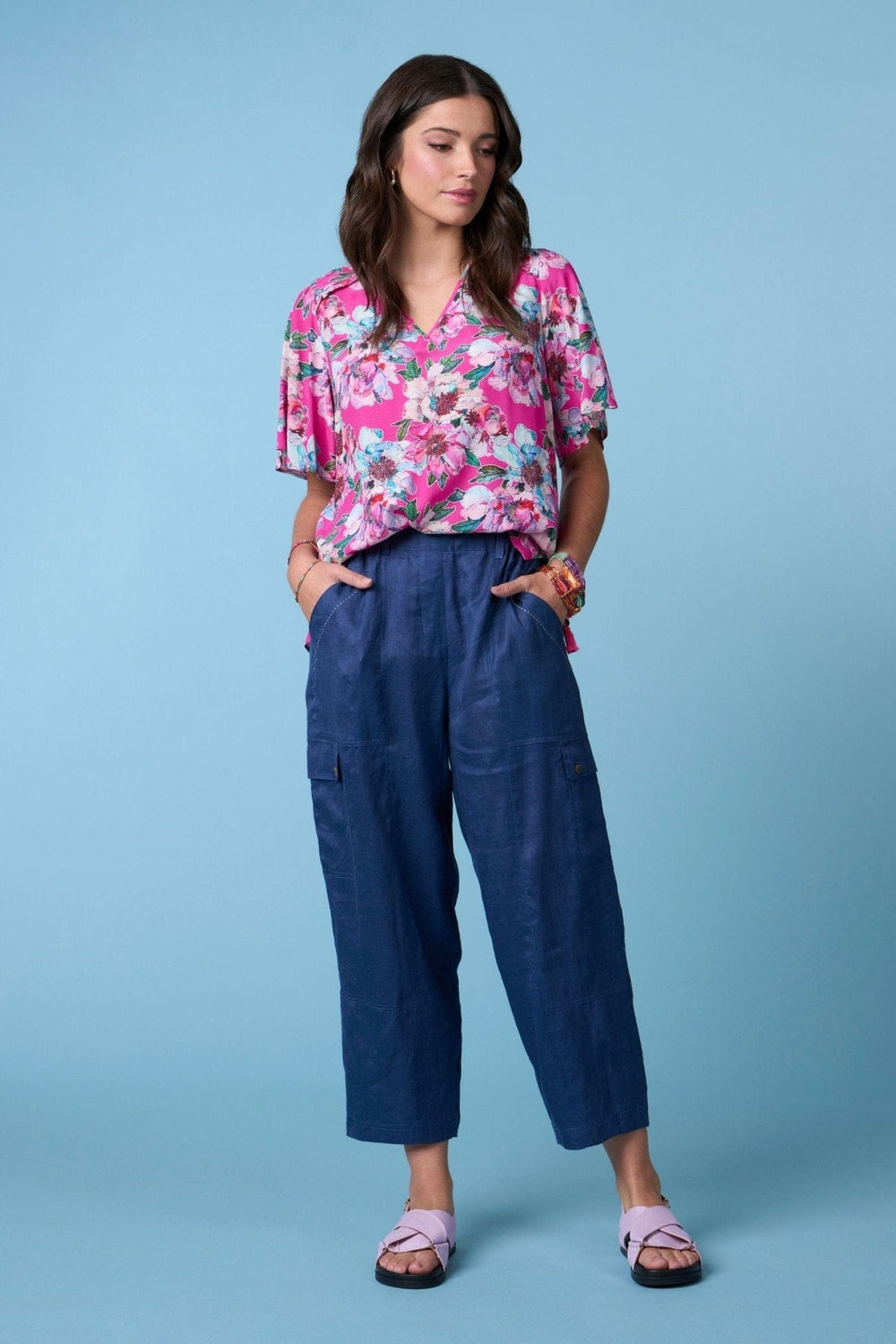MADLY SWEETLY PANTS 8 / WASHED-NAVY COAST PANT - MS1121