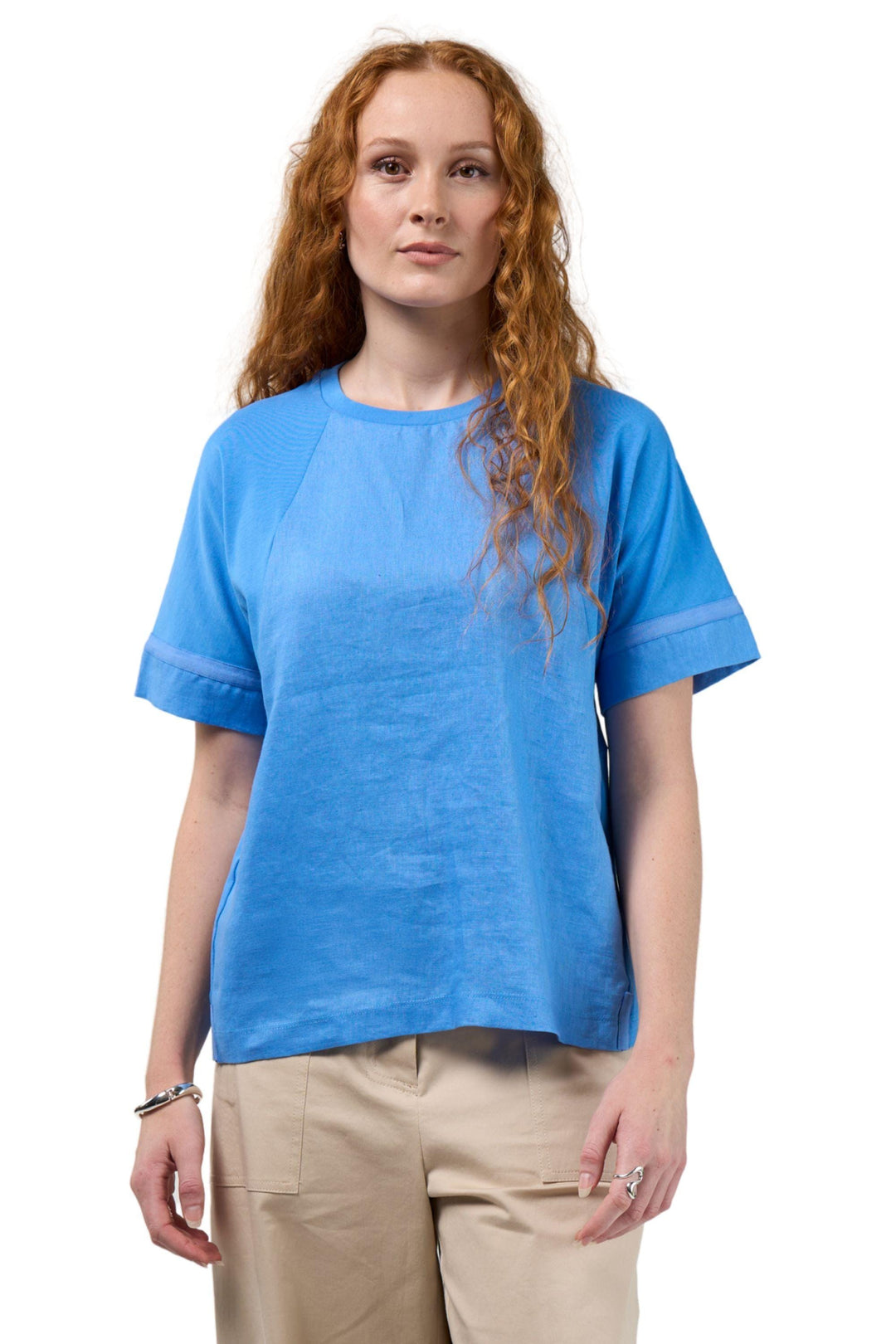 MADLY SWEETLY TOP CORNFLOWER / 8 MIXED MEDIA TEE - MS1951