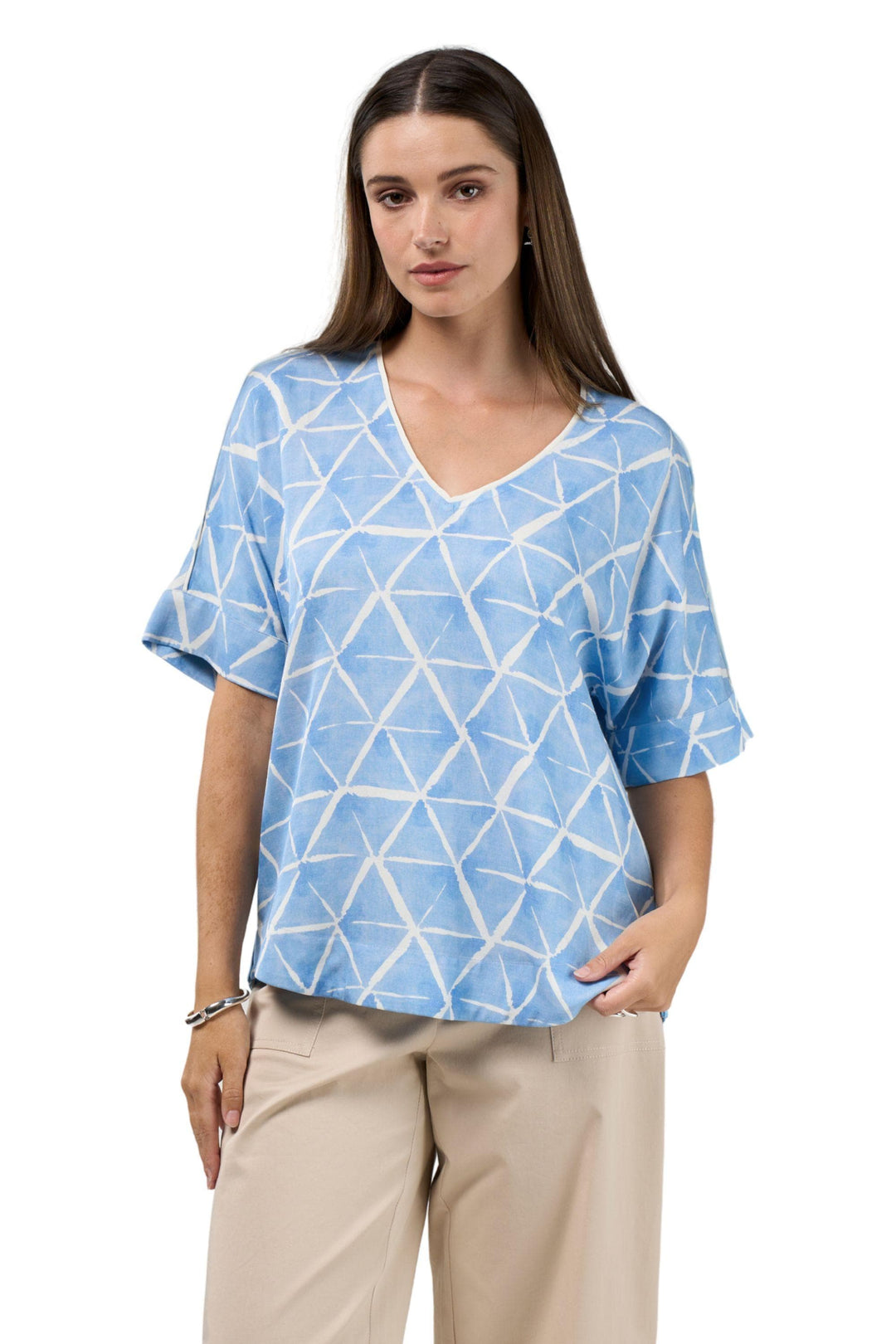 MADLY SWEETLY TOP SKY-BLUE / 8 PRISM TOP - MS1918