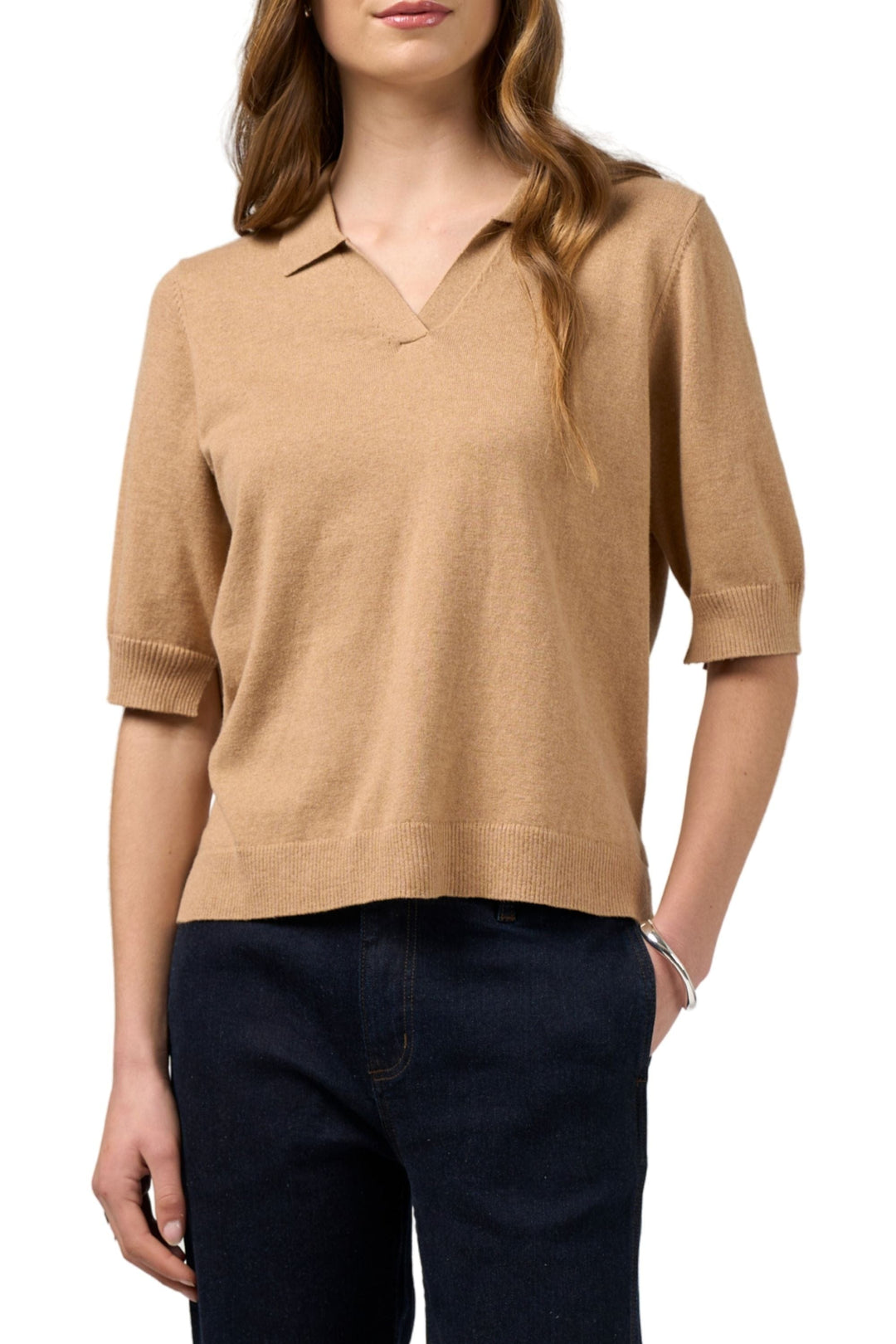 MADLY SWEETLY TOP XS / CAMEL ANALOG TEE - MSK2600