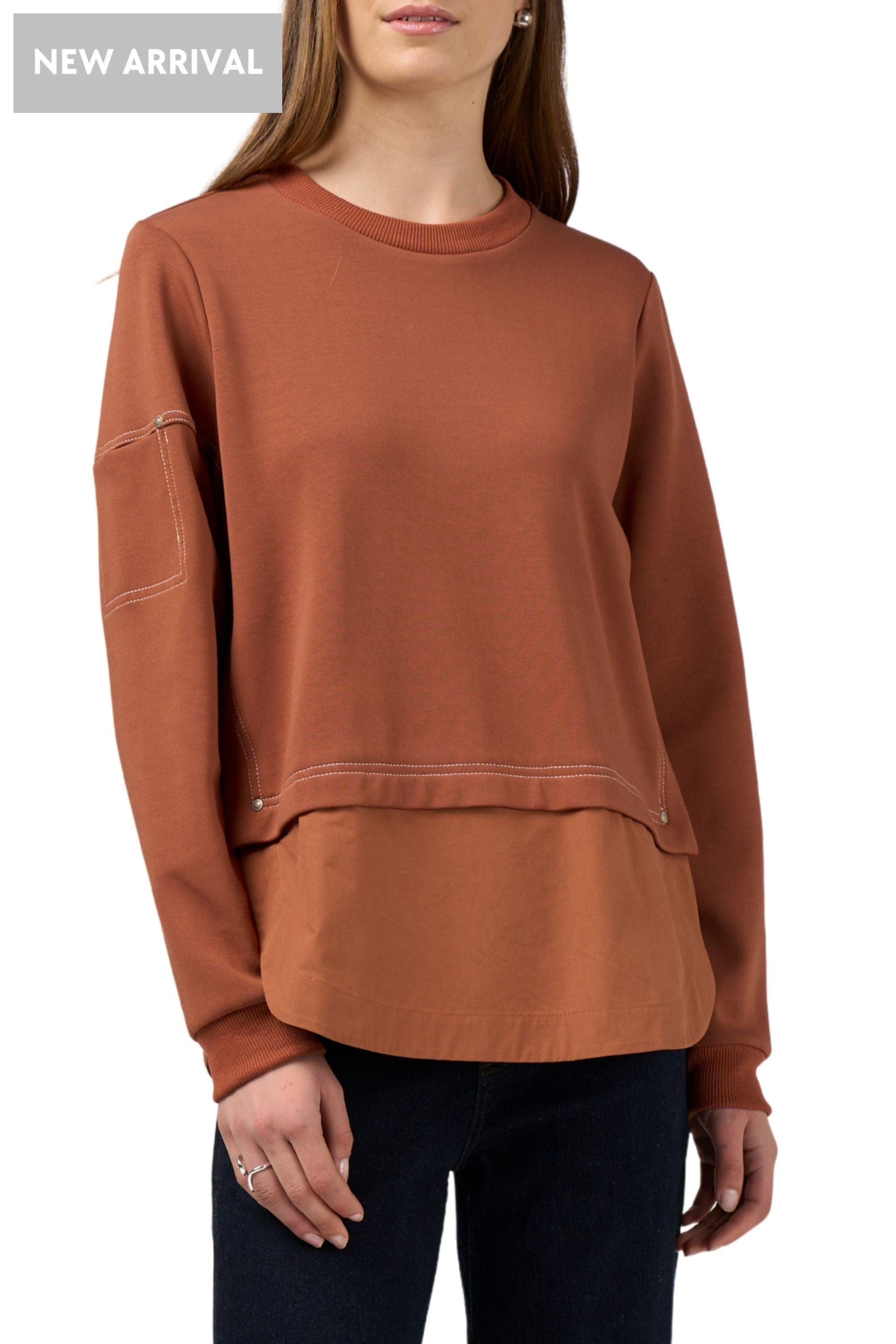 Brie Rust MCKENZIE SWEATSHIRT - MS1833 – OBriens Clothing Co