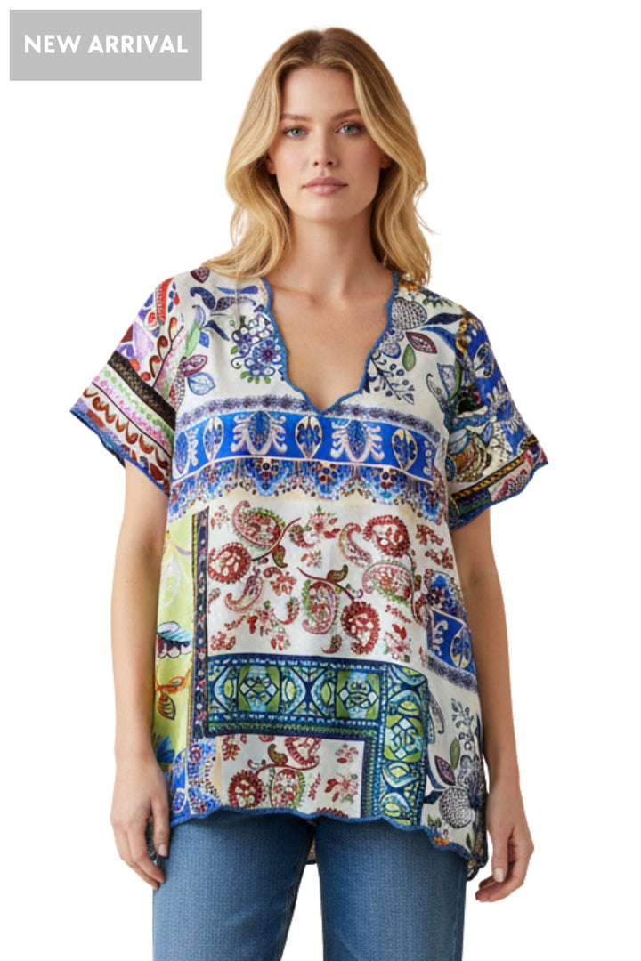 MARRON TUNIC - C10626-3 - XS / MULTI - TOP